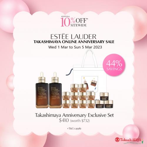 Takashimaya 1st Online Anniversary Sale Estée Lauder Promotion (1 Mar 2023 - 5 Mar 2023) Takashimaya 1st Online Anniversary Sale Estée Lauder Promotion (1 Mar 2023 - 5 Mar 2023)