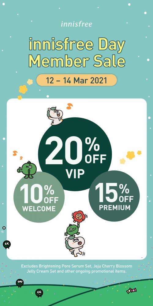Innisfree Day Member Sale (12 Mar 2021 - 14 Mar 2021) Innisfree Day Member Sale (12 Mar 2021 - 14 Mar 2021)
