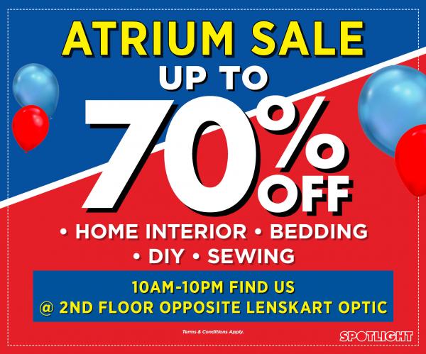 Spotlight Atrium Sale Up To 70% OFF at Westgate (valid until 2 Apr 2023) Spotlight Atrium Sale Up To 70% OFF at Westgate (valid until 2 Apr 2023)