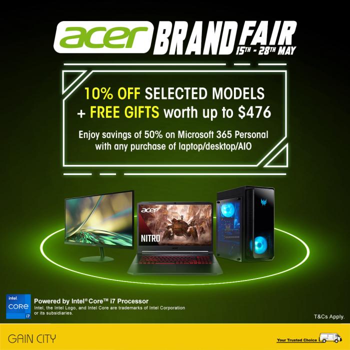 Gain City Acer Brand Fair Sale (15 May 2023 - 28 May 2023) Gain City Acer Brand Fair Sale (15 May 2023 - 28 May 2023)