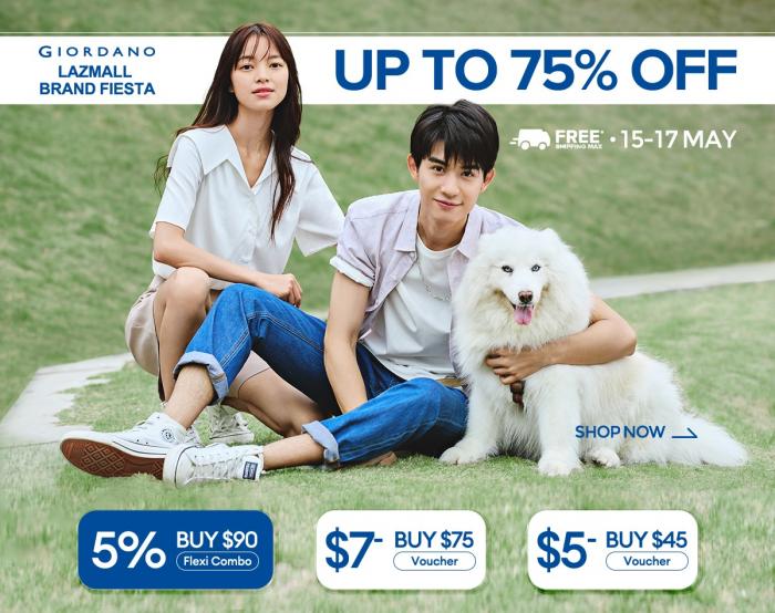 Giordano Lazada Brand Fiesta Sale Up To 60% OFF (15 May 2023 - 17 May 2023) Giordano Lazada Brand Fiesta Sale Up To 60% OFF (15 May 2023 - 17 May 2023)