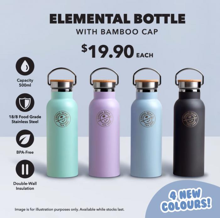 Coffee Bean Elemental Bottle With Bamboo Cap at 19.90