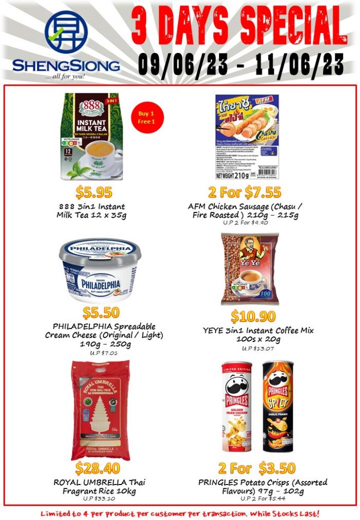 Sheng Siong 3 Days Promotion (9 Jun 2023 - 11 Jun 2023) Sheng Siong 3 Days Promotion (9 Jun 2023 - 11 Jun 2023)