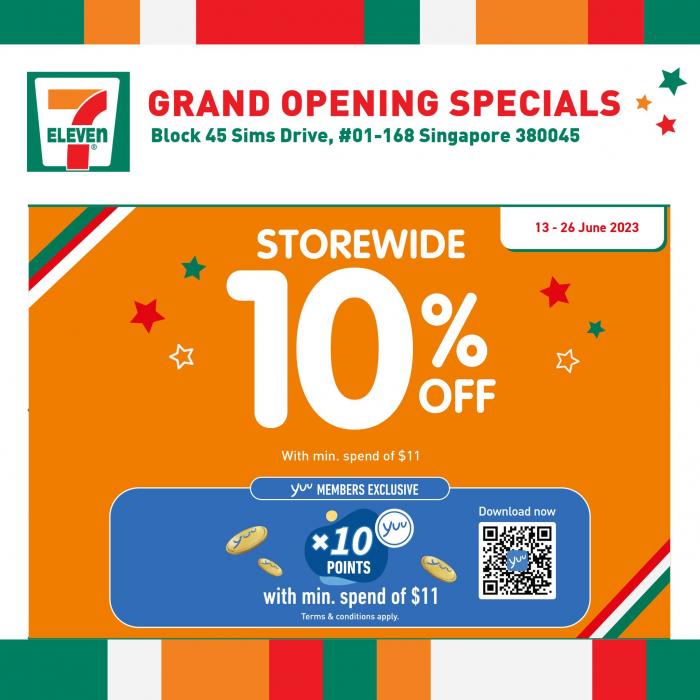 7-Eleven Sims Drive Opening Promotion (13 Jun 2023 - 26 Jun 2023) 7-Eleven Sims Drive Opening Promotion (13 Jun 2023 - 26 Jun 2023)