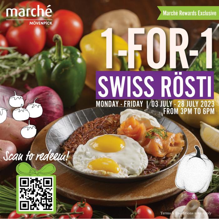 Marche Movenpick 1-For-1 Swiss Rosti Promotion (3 Jul 2023 - 28 Jul 2023) Marche Movenpick 1-For-1 Swiss Rosti Promotion (3 Jul 2023 - 28 Jul 2023)