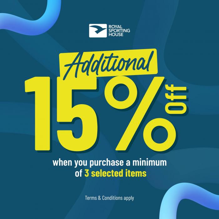 Royal Sporting House Additional 15% OFF Promotion Royal Sporting House Additional 15% OFF Promotion