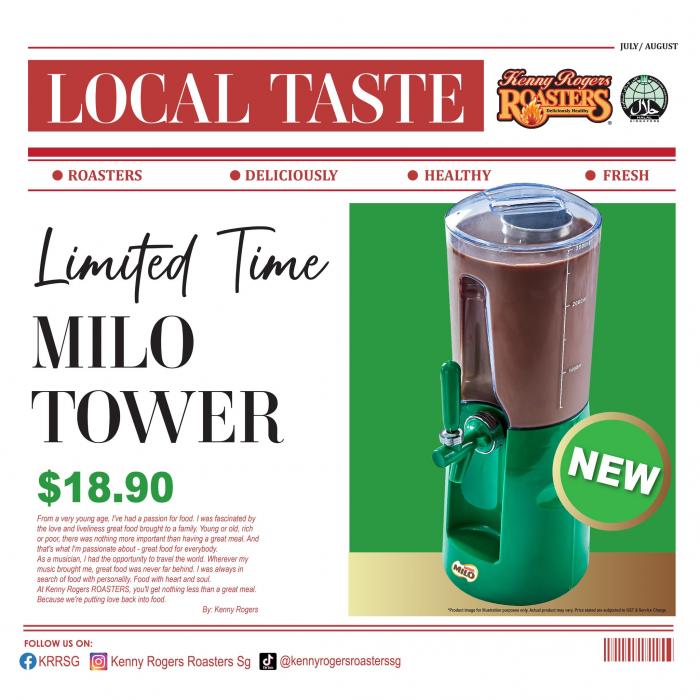 Kenny Rogers Roasters Milo Tower for $18.90 Kenny Rogers Roasters Milo Tower for $18.90
