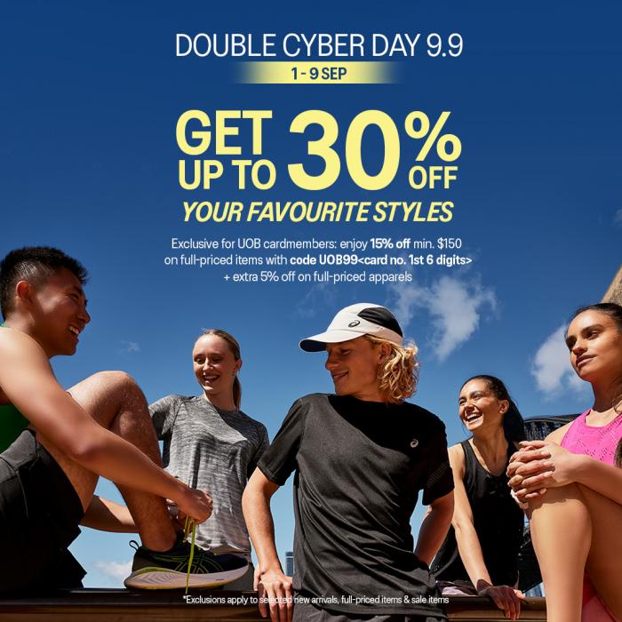 ASICS Double Cyber Day 9.9 Sale (1 Sep 2023 - 9 Sep 2023) ASICS Double Cyber Day 9.9 Sale (1 Sep 2023 - 9 Sep 2023)