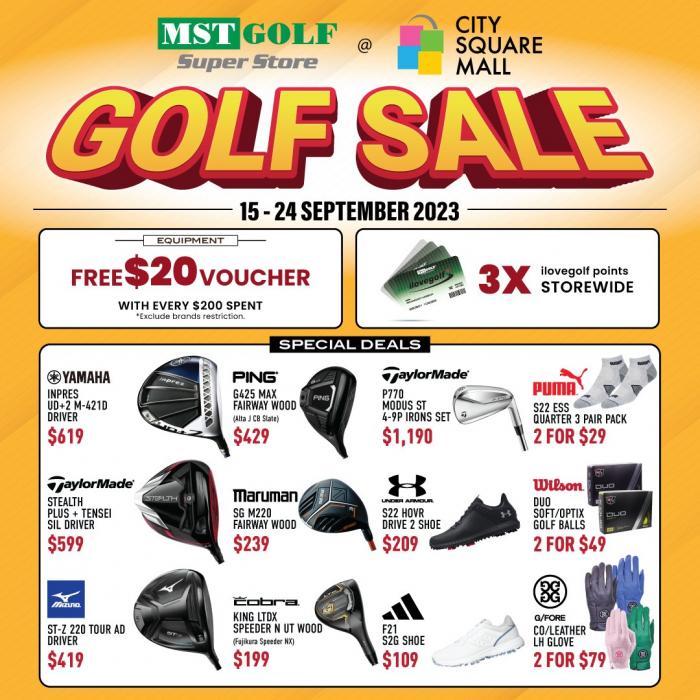 MST Golf City Square Golf Sale (15 Sep 2023 - 24 Sep 2023) MST Golf City Square Golf Sale (15 Sep 2023 - 24 Sep 2023)