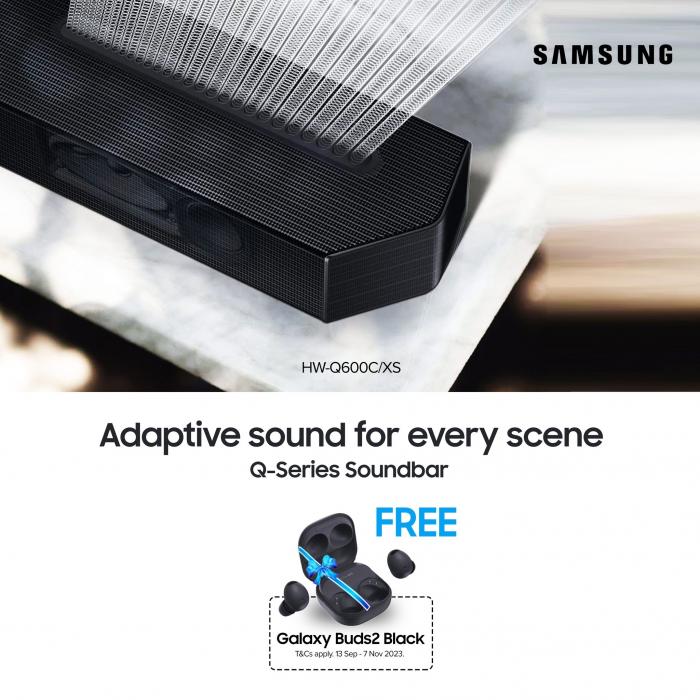 Parisilk Samsung Q-Series Soundbar FREE Pair of Galaxy Buds2 in Black Promotion (13 Sep 2023 - 7 Nov 2023) Parisilk Samsung Q-Series Soundbar FREE Pair of Galaxy Buds2 in Black Promotion (13 Sep 2023 - 7 Nov 2023)