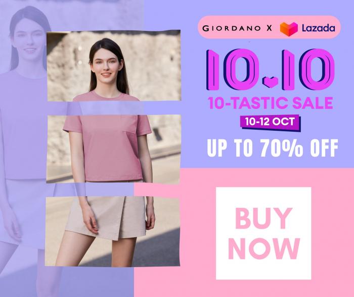 Giordano Lazada 10.10 Sale (10 Oct 2023 - 12 Oct 2023) Giordano Lazada 10.10 Sale (10 Oct 2023 - 12 Oct 2023)