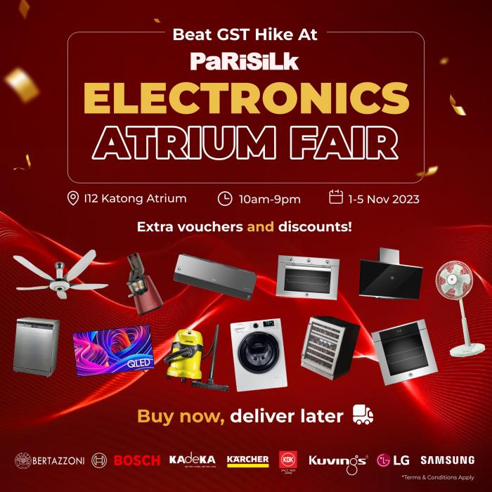 Parisilk Electronics Atrium Fair Sale (1 Nov 2023 - 5 Nov 2023) Parisilk Electronics Atrium Fair Sale (1 Nov 2023 - 5 Nov 2023)