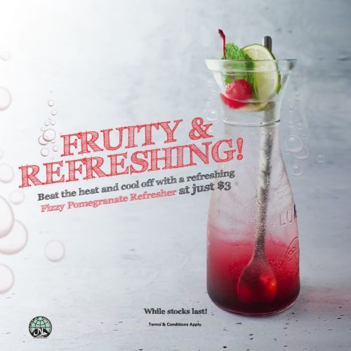 PastaMania Fizzy Pomegranate Refresher at $3 Promotion PastaMania Fizzy Pomegranate Refresher at $3 Promotion