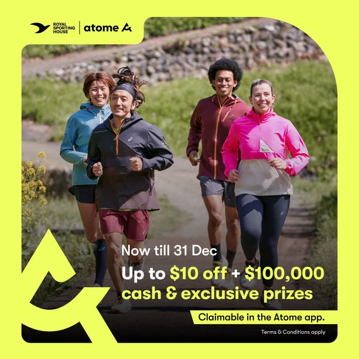 Royal Sporting House Atome Promotion Up To $10 OFF + Win $100,000 Cash and Exclusive Prizes until 31 Dec 2023 Royal Sporting House Atome Promotion Up To $10 OFF + Win $100,000 Cash and Exclusive Prizes until 31 Dec 2023