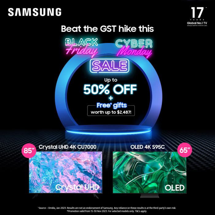 Parisilk Samsung Black Friday & Cyber Monday Sale Up To 50% + FREE Gifts Promotion from 15 Nov 2023 until 30 Nov 2023 Parisilk Samsung Black Friday & Cyber Monday Sale Up To 50% + FREE Gifts Promotion from 15 Nov 2023 until 30 Nov 2023
