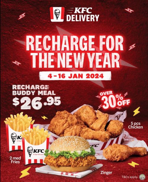 KFC Recharge For The New Year Promotion (4 Jan 2024 - 16 Jan 2024) KFC Recharge For The New Year Promotion (4 Jan 2024 - 16 Jan 2024)