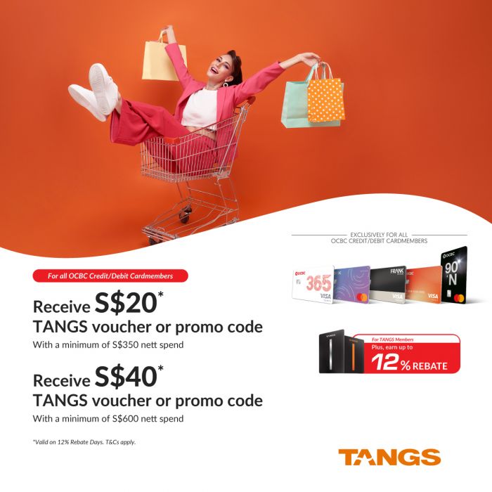 TANGS Promotion with OCBC Cards: Exclusive Vouchers & Rebates (9 Nov 2024 - 10 Nov 2024) TANGS Promotion with OCBC Cards: Exclusive Vouchers & Rebates (9 Nov 2024 - 10 Nov 2024)