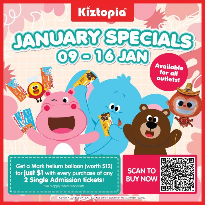 Kiztopia January Promotion: Mark Helium Balloon for $1 (9 Jan 2025 - 16 Jan 2025) Kiztopia January Promotion: Mark Helium Balloon for $1 (9 Jan 2025 - 16 Jan 2025)