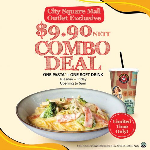 PastaMania City Square Mall Combo Deal for $9.90 PastaMania City Square Mall Combo Deal for $9.90