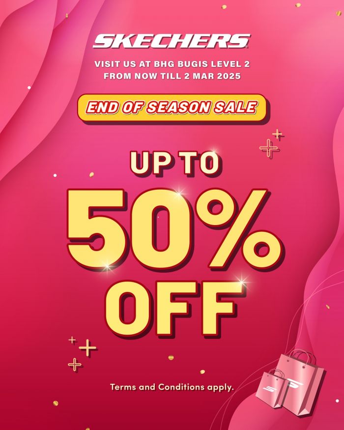 Skechers End of Season Sale at BHG Bugis – Up to 50% Off (Till 2 Mar 2025) Skechers End of Season Sale at BHG Bugis – Up to 50% Off (Till 2 Mar 2025)