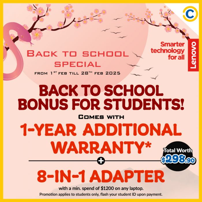 COURTS Lenovo Back To School Promotion - Free Gifts & Huge Discounts (1-28 Feb 2025) COURTS Lenovo Back To School Promotion - Free Gifts & Huge Discounts (1-28 Feb 2025)