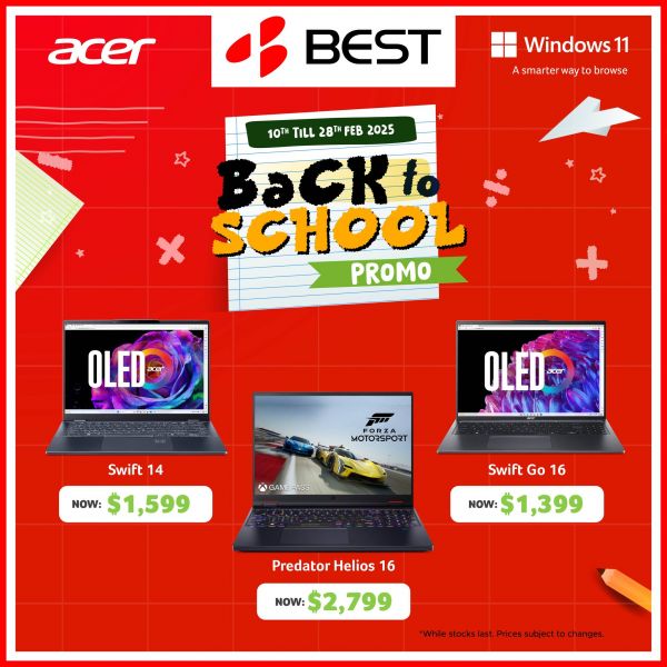 BEST Denki Acer Back To School Sale – Up to $500 Off Laptops (10-28 Feb 2025)! BEST Denki Acer Back To School Sale – Up to $500 Off Laptops (10-28 Feb 2025)!