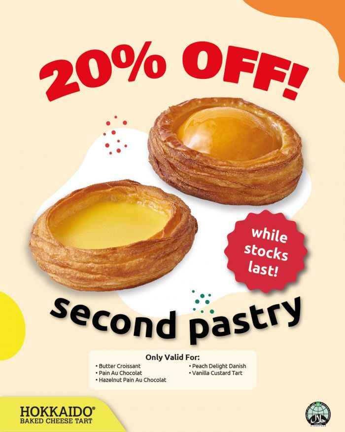 Hokkaido Baked Cheese Tart Promotion – Get 20% Off Your Second Pastry! Hokkaido Baked Cheese Tart Promotion – Get 20% Off Your Second Pastry!