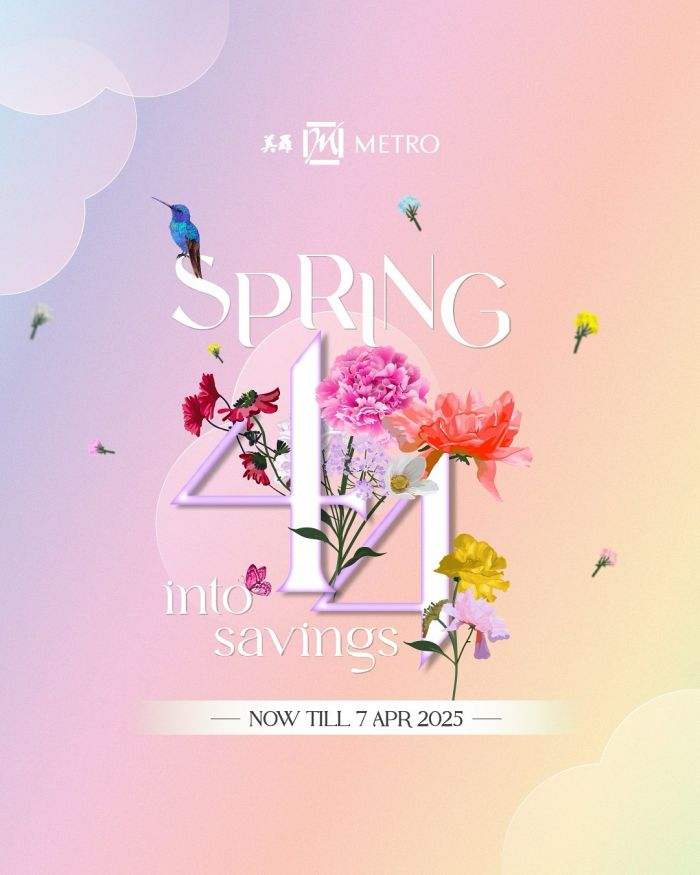 Metro 4.4 Sale (Until 7 Apr 2025) – Up to 70% Off Storewide Metro 4.4 Sale (Until 7 Apr 2025) – Up to 70% Off Storewide