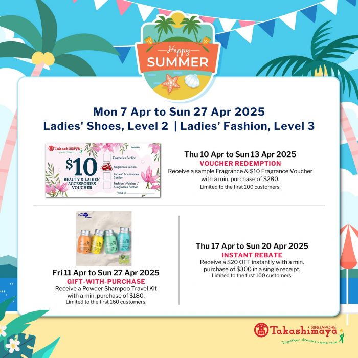 Takashimaya Ladies Fashion Sale: Top Deals on Shoes & Clothing (7–27 Apr 2025) Takashimaya Ladies Fashion Sale: Top Deals on Shoes & Clothing (7–27 Apr 2025)