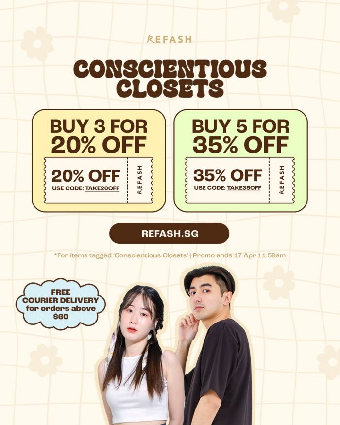 REFASH Conscientious Closets Sale: Save 35% on Sustainable Fashion – Ends 17 April 2025 REFASH Conscientious Closets Sale: Save 35% on Sustainable Fashion – Ends 17 April 2025