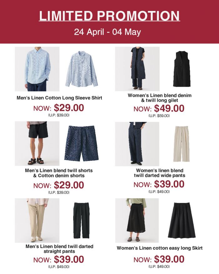 MUJI Limited Time Deals (24 Apr - 4 May 2025) MUJI Limited Time Deals (24 Apr - 4 May 2025)