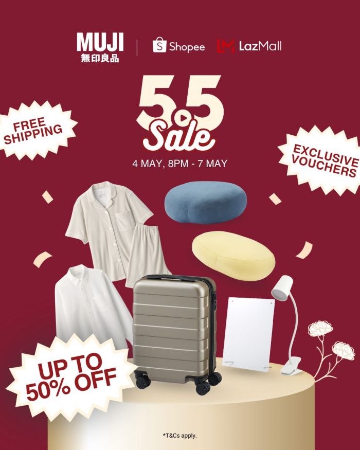 MUJI 5.5 Sale 2025 – Up to 50% Off Online Exclusives from 4 to 7 May MUJI 5.5 Sale 2025 – Up to 50% Off Online Exclusives from 4 to 7 May