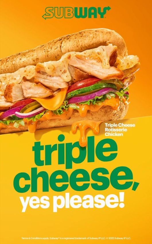 Subway Singapore: Indulge in the NEW Triple Cheese Rotisserie Chicken Sub! Subway Singapore: Indulge in the NEW Triple Cheese Rotisserie Chicken Sub!