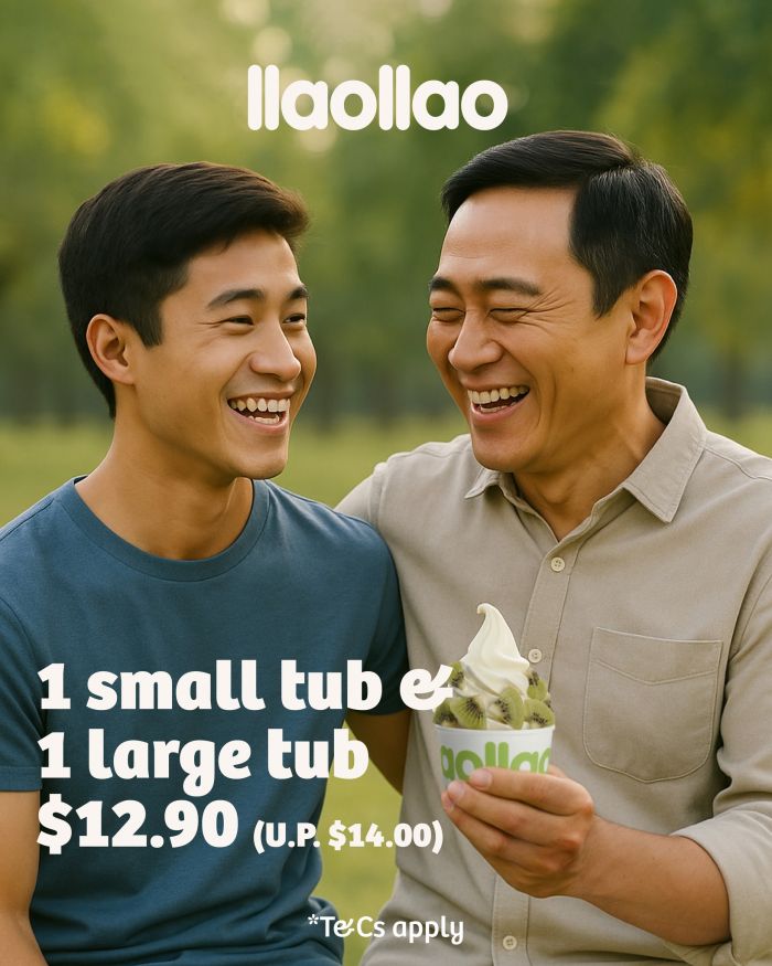 llaollao Father's Day Promotion (12-15 June 2025): Small & Large Tub for $12.90 in Singapore! llaollao Father's Day Promotion (12-15 June 2025): Small & Large Tub for $12.90 in Singapore!