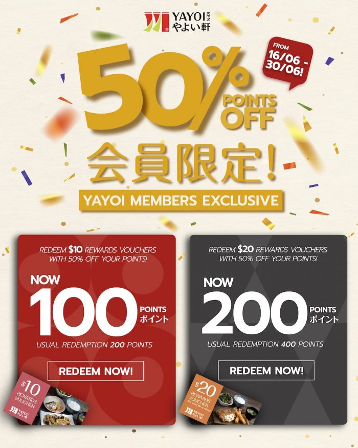 YAYOI Members Promotion (16–30 June 2025) – Redeem Rewards with 50% Off Points! YAYOI Members Promotion (16–30 June 2025) – Redeem Rewards with 50% Off Points!
