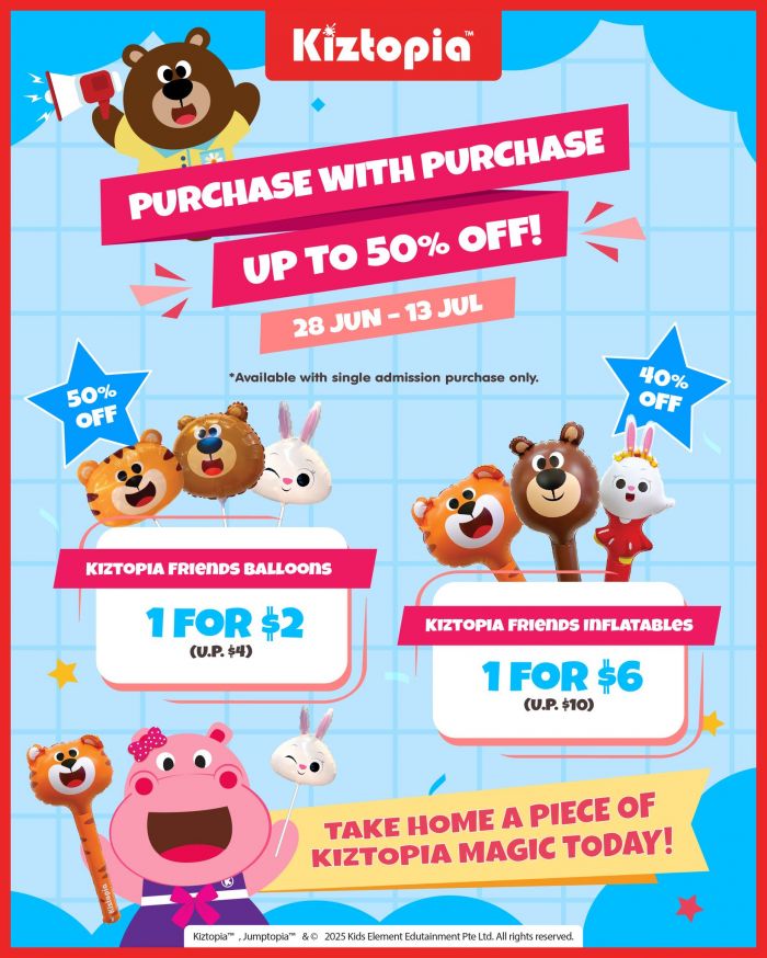 Kiztopia Purchase With Purchase Up To 50% OFF Promotion (28 Jun - 13 July 2025) Kiztopia Purchase With Purchase Up To 50% OFF Promotion (28 Jun - 13 July 2025)