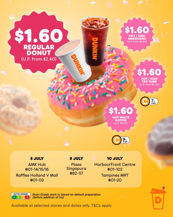 Dunkin’ $1.60 Donut & Drink Promotion: 8–10 July 2025 – Exclusive Storewide Deals Dunkin’ $1.60 Donut & Drink Promotion: 8–10 July 2025 – Exclusive Storewide Deals