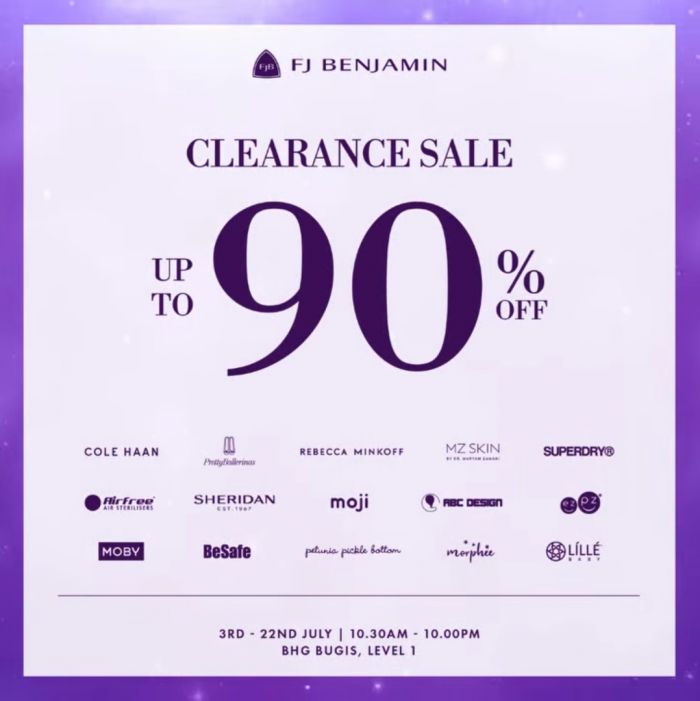 BHG FJ Benjamin Clearance Sale: Up to 90% OFF on Fashion, Lifestyle & Beauty (Until 22 July 2025) BHG FJ Benjamin Clearance Sale: Up to 90% OFF on Fashion, Lifestyle & Beauty (Until 22 July 2025)