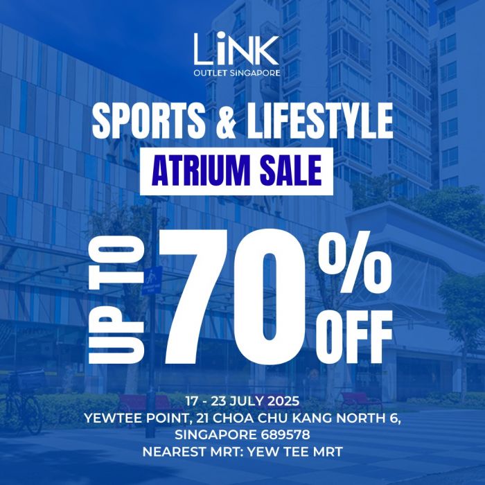 LINK Atrium Sale at YewTee Point: Up to 70% Off Adidas, Under Armour, Crocs & More (17–23 July 2025) LINK Atrium Sale at YewTee Point: Up to 70% Off Adidas, Under Armour, Crocs & More (17–23 July 2025)