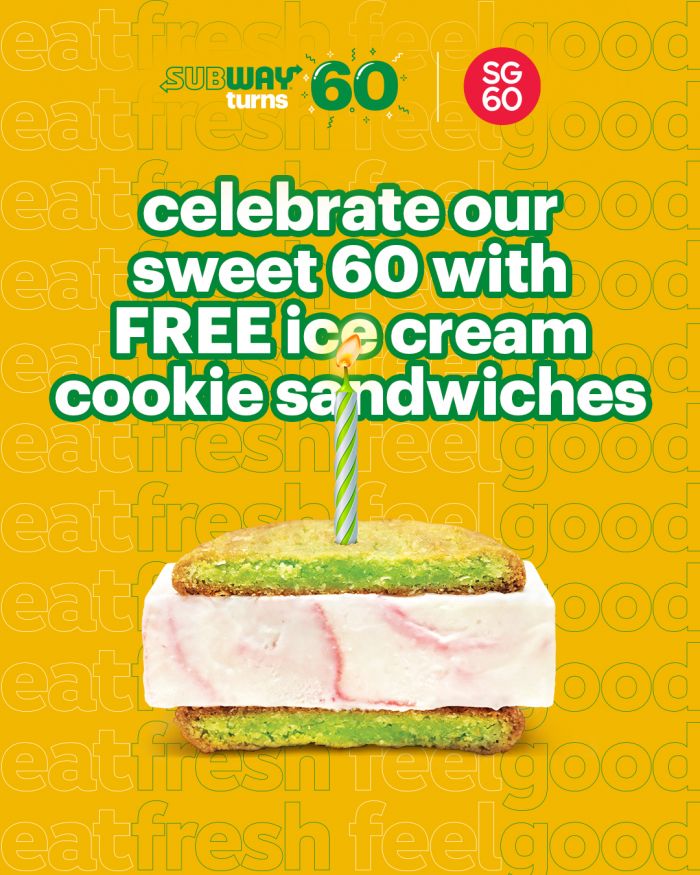 Subway SG60 Free Ice Cream Cookie Sandwich: Limited Time Giveaway in Singapore Subway SG60 Free Ice Cream Cookie Sandwich: Limited Time Giveaway in Singapore