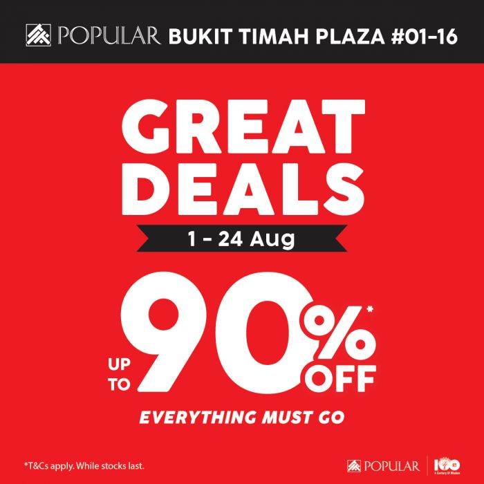 POPULAR Bukit Timah Plaza Moving Out Sale: Up to 90% OFF (1-24 August 2025) POPULAR Bukit Timah Plaza Moving Out Sale: Up to 90% OFF (1-24 August 2025)
