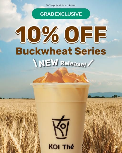 KOI GrabFood Promotion: 10% OFF Buckwheat Series KOI GrabFood Promotion: 10% OFF Buckwheat Series