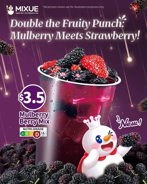 MIXUE Mulberry Berry Mix - New Fruity Drink at $3.5 in Singapore MIXUE Mulberry Berry Mix - New Fruity Drink at $3.5 in Singapore