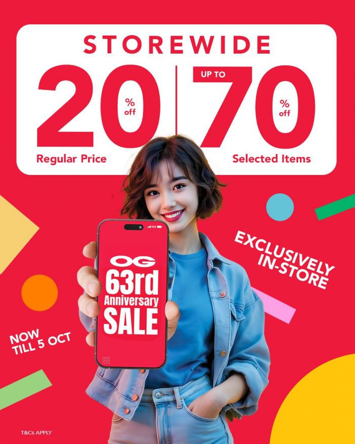OG 63rd Anniversary Sale 2025 – Up to 70% OFF Storewide OG 63rd Anniversary Sale 2025 – Up to 70% OFF Storewide