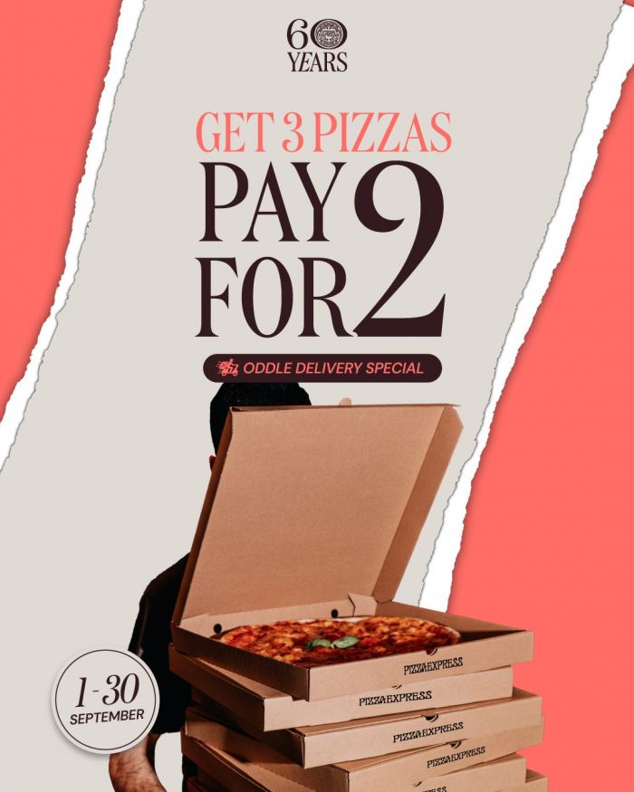 Pizza Express Oddle Delivery Promotion - Get 3 Pizzas Pay for 2 (1-30 September 2025) Pizza Express Oddle Delivery Promotion - Get 3 Pizzas Pay for 2 (1-30 September 2025)