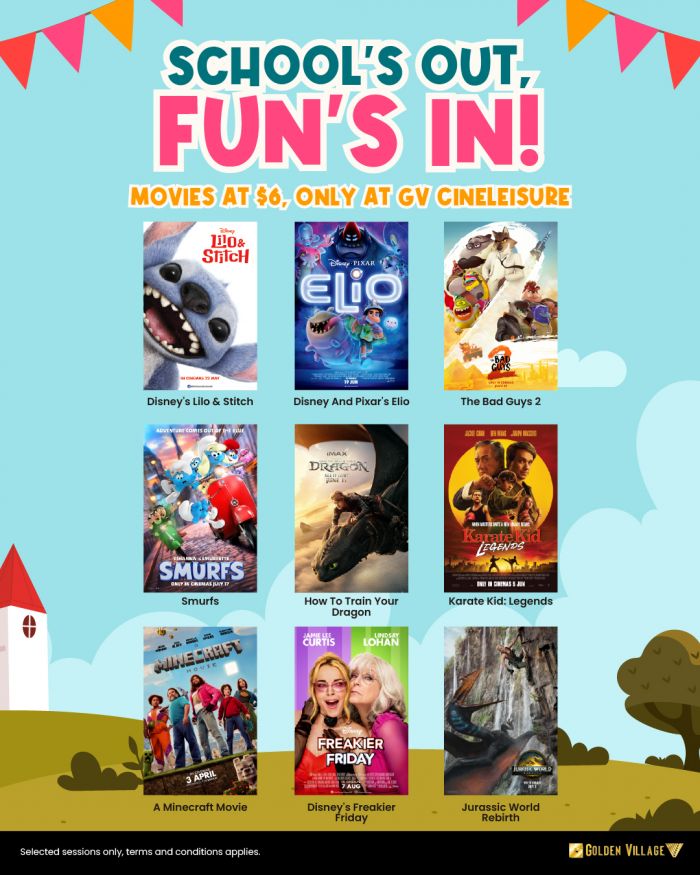 Golden Village Movie for $6 School Holiday Promotion Golden Village Movie for $6 School Holiday Promotion