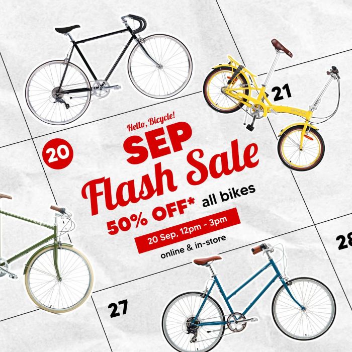 Hello Bicycle September Flash Sale - 50% OFF All Bikes (20 September 2025) Hello Bicycle September Flash Sale - 50% OFF All Bikes (20 September 2025)
