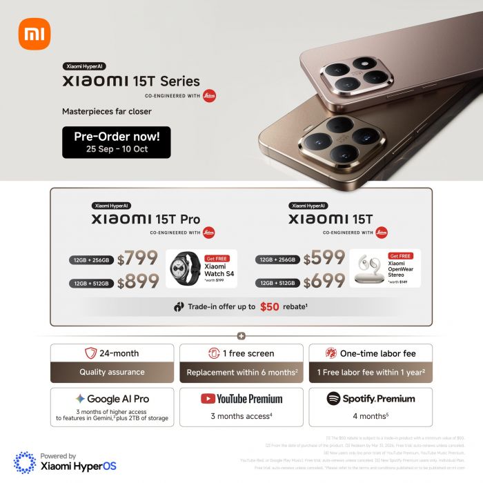 Xiaomi 15T Series Pre-order Promotion (25 Sept - 10 Oct 2025) Xiaomi 15T Series Pre-order Promotion (25 Sept - 10 Oct 2025)