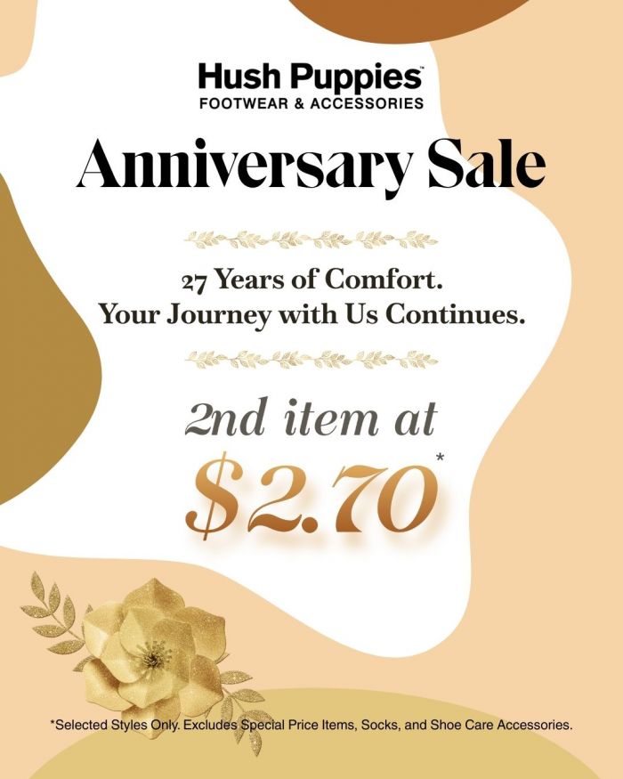 OG Hush Puppies Anniversary Sale - 2nd Item for $2.70 (until 5 October 2025) OG Hush Puppies Anniversary Sale - 2nd Item for $2.70 (until 5 October 2025)
