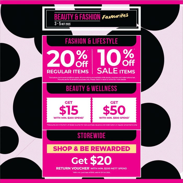 BHG Beauty & Fashion Sale: Up to 69% Off + Storewide Voucher Rewards (3–5 Oct 2025) BHG Beauty & Fashion Sale: Up to 69% Off + Storewide Voucher Rewards (3–5 Oct 2025)